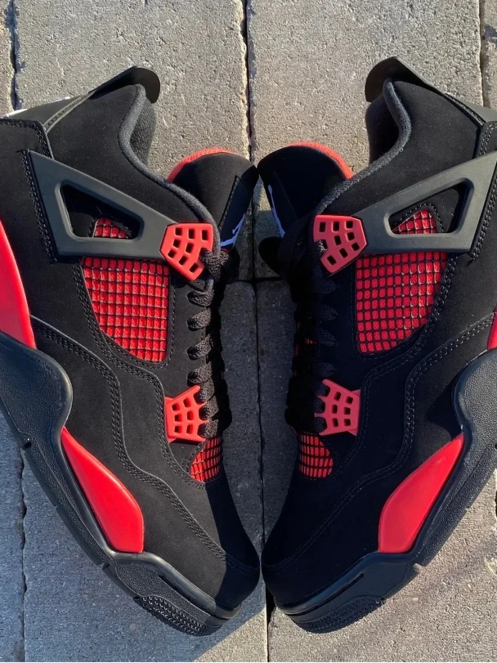 Jordan Men’s Black and Red Retro Sneakers